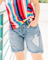 Easy Peasy Distressed Denim Shorts